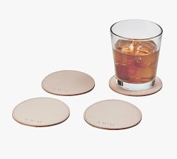 Open Box: Vachetta Handcrafted Leather Round Coasters - Set of 4
