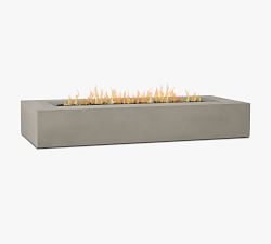 Abril Concrete Low Long Rectangular Propane Fire Pit Table (72")