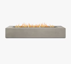Abril Concrete Low Long Rectangular Propane Fire Pit Table (72")