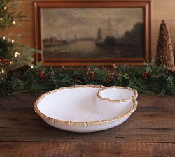 Bamboo Outdoor Melamine Chip and Dip Bowl