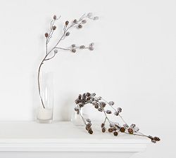 Faux Snowed Pinecone Sprays - Set of 2