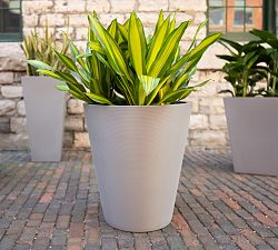 All Weather Eco Hevea Tapered Cylinder Grooved Outdoor Planters