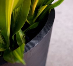 All Weather Eco Hevea Tapered Cylinder Grooved Outdoor Planters