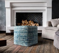 Velvet Square Pouf