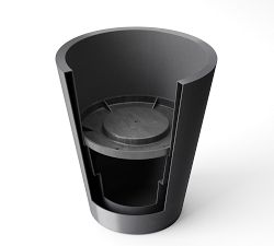 All Weather Eco Hevea Tapered Cylinder Grooved Outdoor Planters