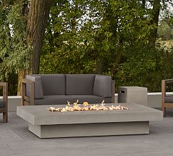 Chrisley Concrete Low Rectangular Propane Fire Pit Table (72&quot;)