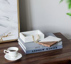 Handcrafted Decorative Marble and Wood Storage Boxes