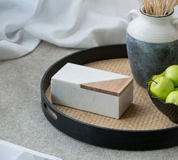 Handcrafted Decorative Marble and Wood Storage Boxes