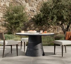 Darlyn Marble Round Outdoor Dining Table (42 - 55")