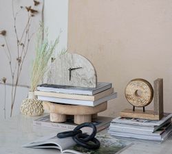 Decorative Half Moon Marble Mantel Clock