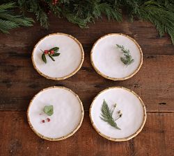 Bamboo Outdoor Melamine Dinner Plates - Set of 4