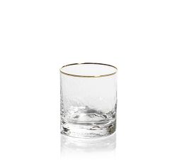 Hammered Gold Rim Cocktail Glasses, Set of 4