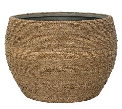 Handcrafted Lightweight Ficonstone Straw Grass Planter