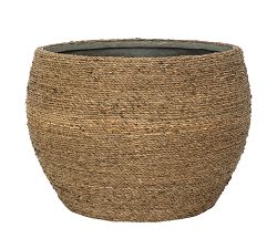 Handcrafted Lightweight Ficonstone Straw Grass Planter