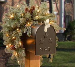 Open Box: Lit LED Faux Arctic Spruce Mailbox Swag