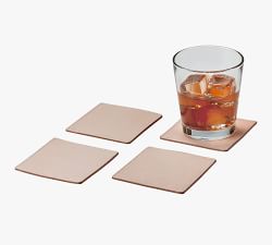 Vachetta Handcrafted Leather Square Coasters - Set of 4