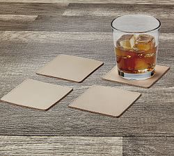 Vachetta Handcrafted Leather Square Coasters - Set of 4