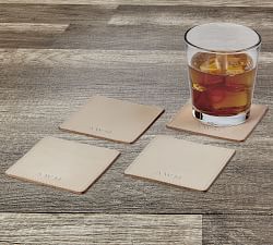 Vachetta Handcrafted Leather Square Coasters - Set of 4