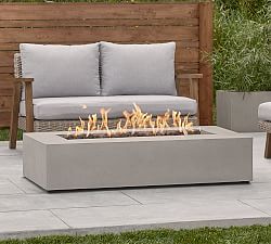 Abril Concrete Low Rectangular Propane Fire Pit Table (57")