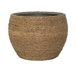 Handcrafted Lightweight Ficonstone Straw Grass Planter