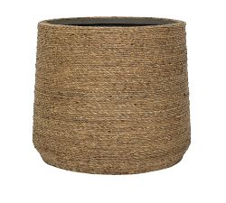 Handcrafted Lightweight Ficonstone Straw Grass Planter