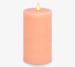 Premium Flameless Basketweave Texture Pillar Candle