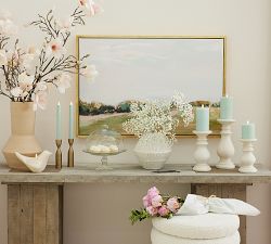 Premium Flameless Basketweave Texture Pillar Candle