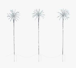 Cool White Starburst Lit Stakes - Set Of 3