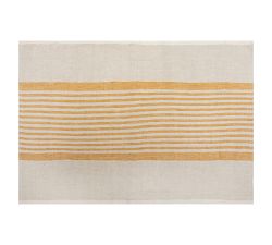 Handmade Block-Print Banded Colored Tea Towels, Set of 2