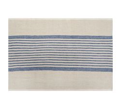 Handmade Block-Print Banded Colored Tea Towels, Set of 2