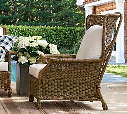 Open Box: Saybrook Indoor/Outdoor All-Weather Wicker Wingback Lounge Chair