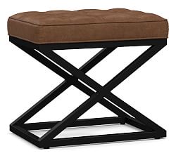 Open Box: Kirkham Tufted Leather Stool - Statesville Toffee