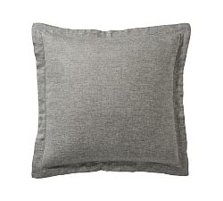 Open Box: Belgian Flax Linen Sham, Euro, Set of 2-Heathered Charcoal