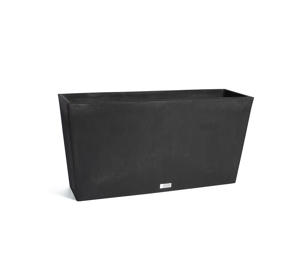 Hevea Long Box Outdoor Planters - Black - 31"W x 16"H