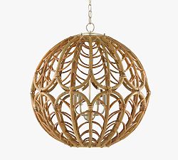 Open Box: Callum Orb Rattan Pendant, 25" - Natural