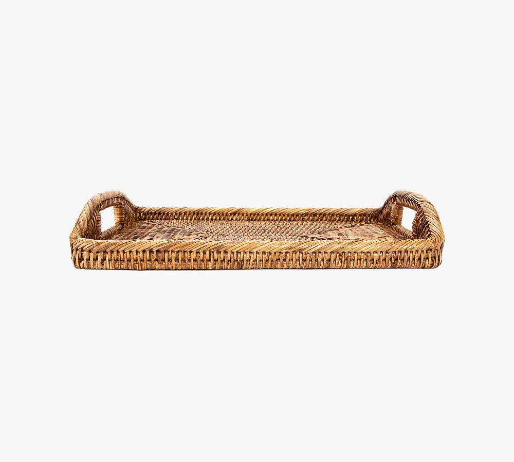 Tava Handwoven Rattan Rectangular Serving Tray