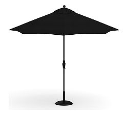 Open Box: 9' Round Outdoor Umbrella with Aluminum Tilt Pole - Sunbrella® Black, Black Pole