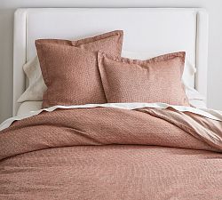 Open Box: European Flax Linen Waffle Duvet Cover, Twin/Twin XL - Brick