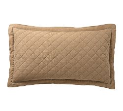 Open Box: Belgian Flax Linen Diamond Quilted Sham, King, Set of 2 - Bronze