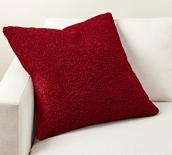 Open Box: Cozy Teddy Faux Fur Pillow, 24" - Cardinal