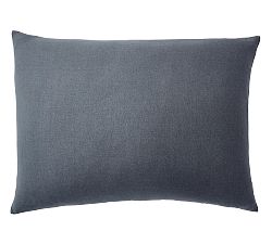 Open Box: Belgian Flax Linen King Lounger Sham, King, Set of 2 - Steel Blue