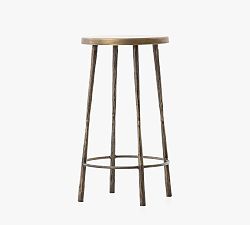 Open Box: Estrada Metal Stool, Counter Height (26") - Antique Brass