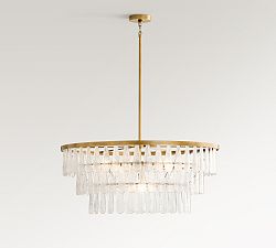 Mable Textured Glass Round Chandelier (37")