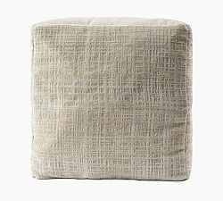 Open Box: Velvet Square Pouf (18") - Taupe