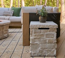Jaren Square Stone Propane Tank Cover and Side Table (20")