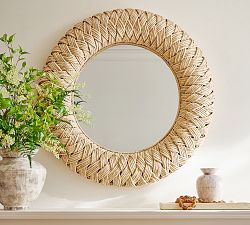 Harbor Braided Woven Round Wall Mirror
