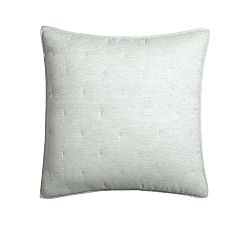 Open Box: Belgian Flax Linen Tufted Quilted Sham, Euro, Set of 2 - Mineral Blue