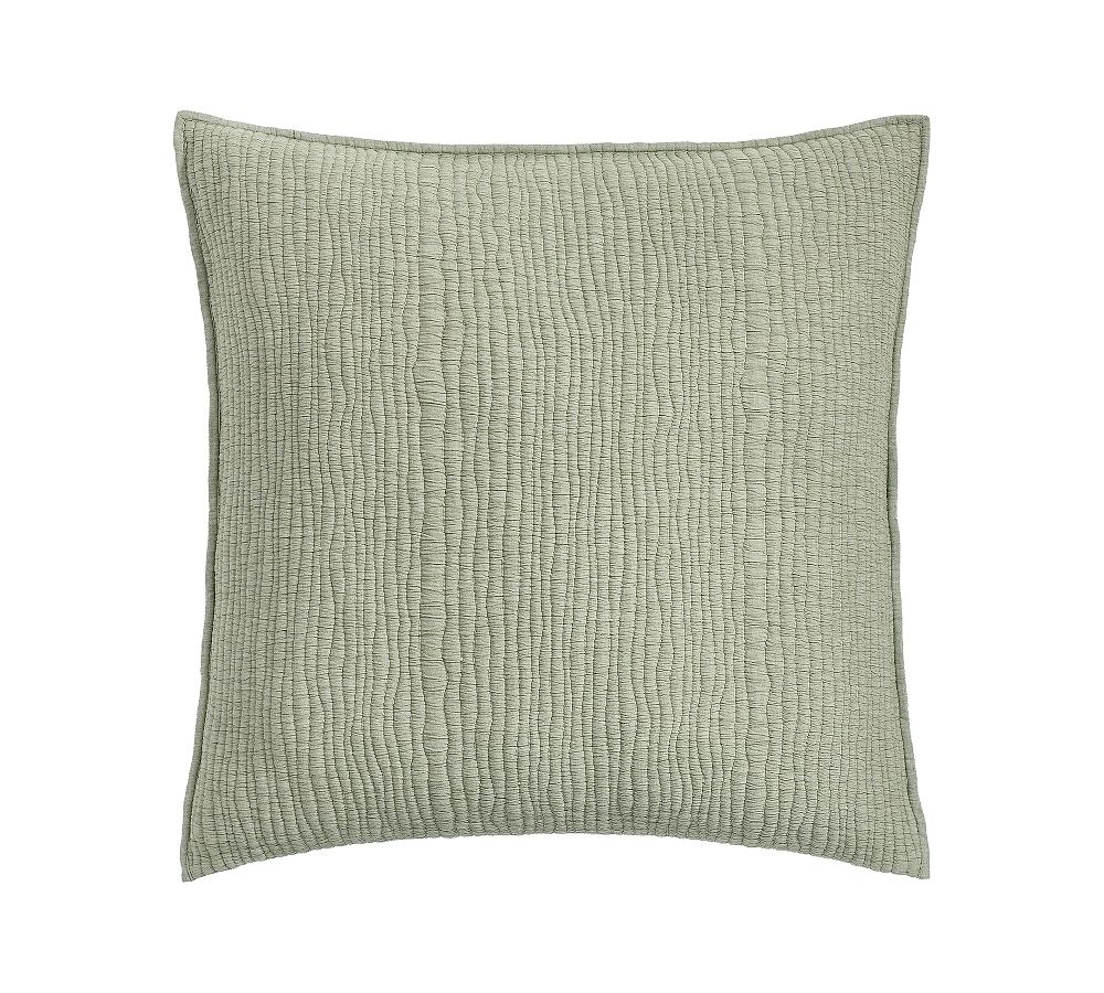 Coastal Washed Quilted Sham - Eucalyptus, Euro
