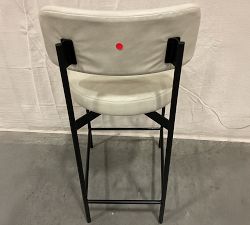 Open Box: Maison Leather Counter Height Stool - Statesville Pebble, Antique Bronze Legs