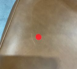 Open Box: Maison Leather Stool, Counter Height (24") - Vintage Caramel, Antique Bronze Leg